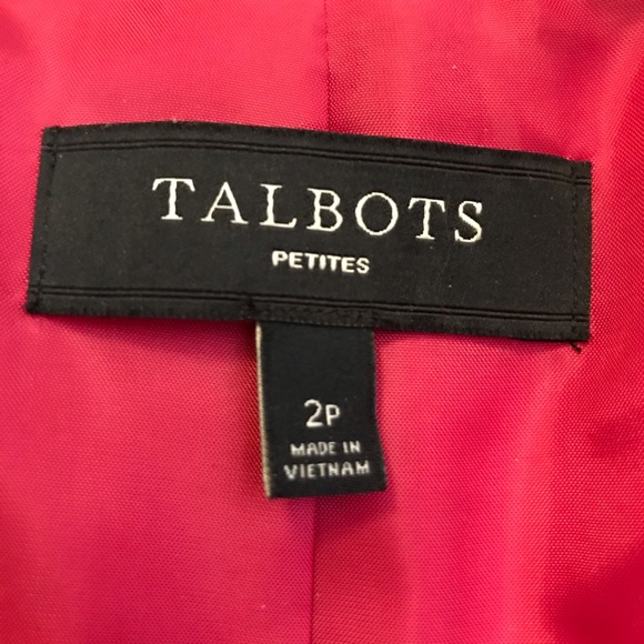 TALBOTS lined moto lined wool cropped jacket Barbiecore pink 2P - Picture 9 of 11